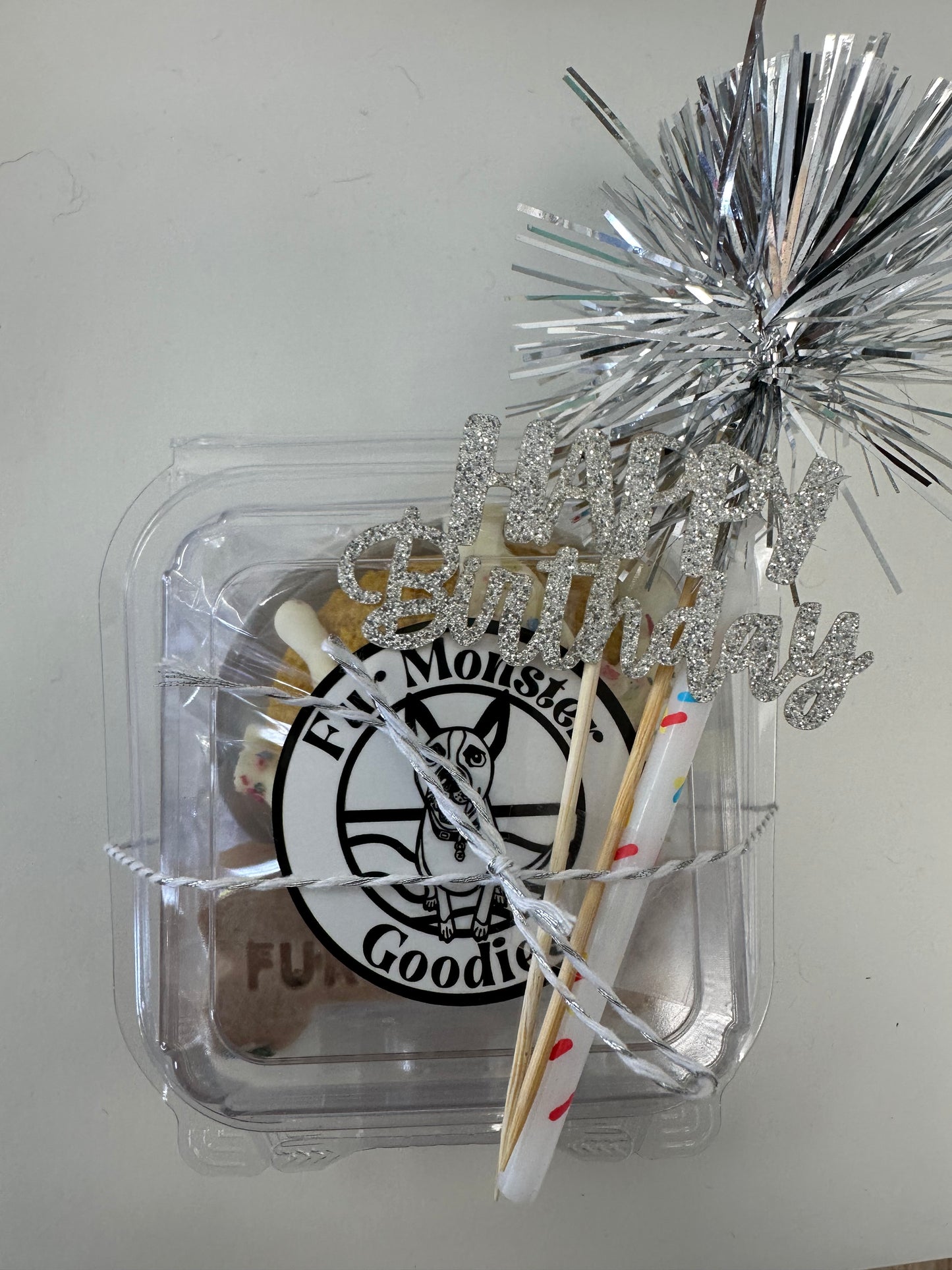 Dog birthday cake - fur monster goodies