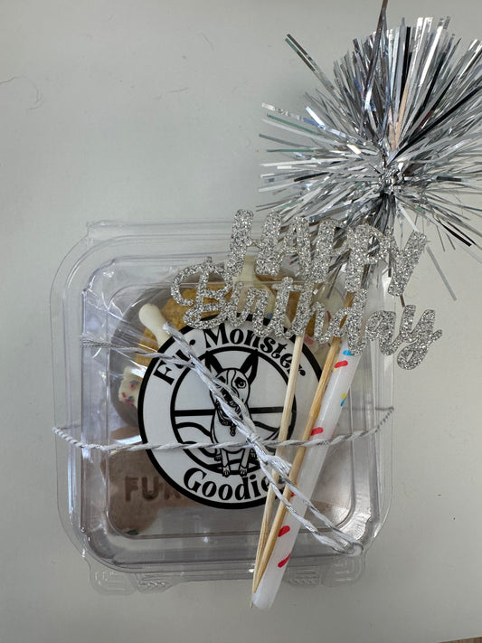 Dog birthday cake - fur monster goodies